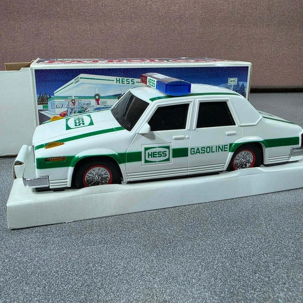 Hess Patrol Car Toy 1993 White Green Excellent Dual Siren Lights Flashers